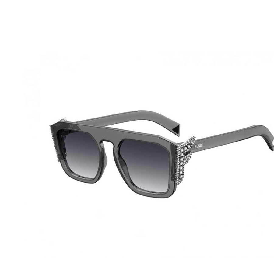 Fendi Dark Grey Gradient Square Ladies Sunglasses FF 0381/S KB7 55